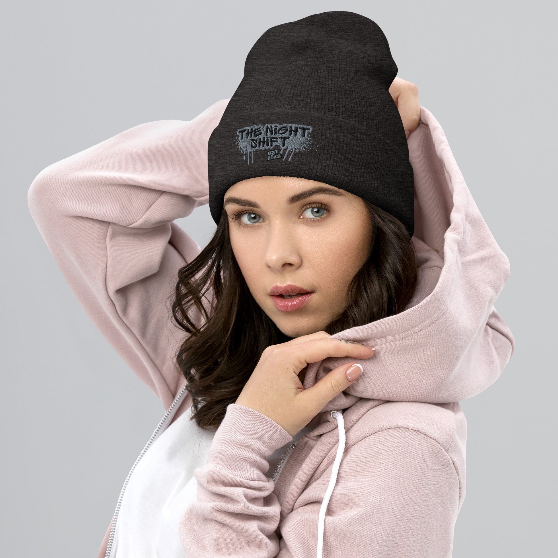 The Night Shift-Embroidered Cuffed Beanie The Night Shift Performance Street Gear by The Night Shift Automotive Apparel