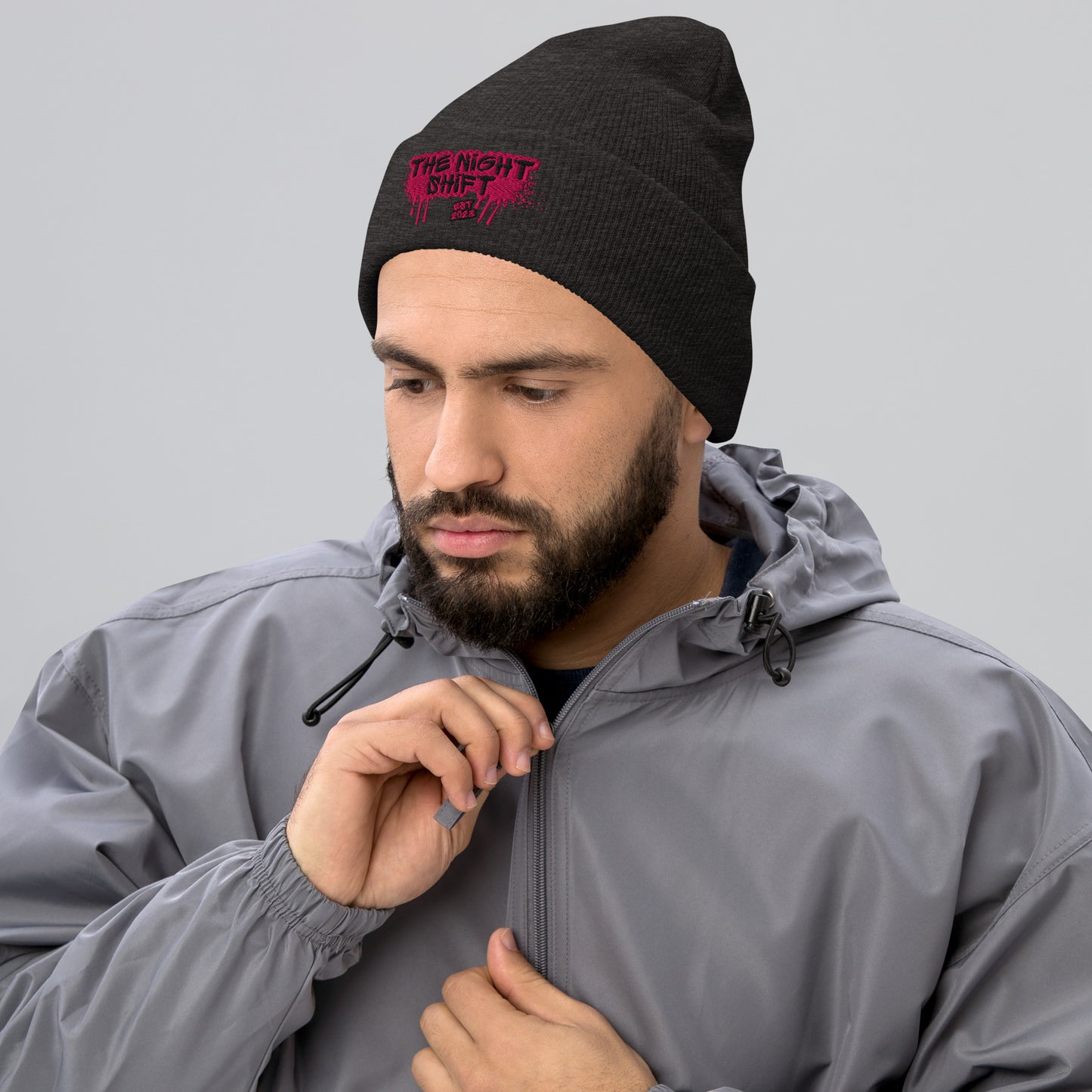The Night Shift-Embroidered Cuffed Beanie The Night Shift Performance Street Gear by The Night Shift Automotive Apparel