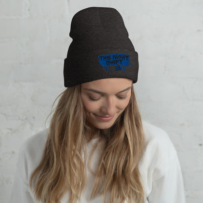 The Night Shift-Embroidered Cuffed Beanie Dark Grey The Night Shift Performance Street Gear by The Night Shift Automotive Apparel