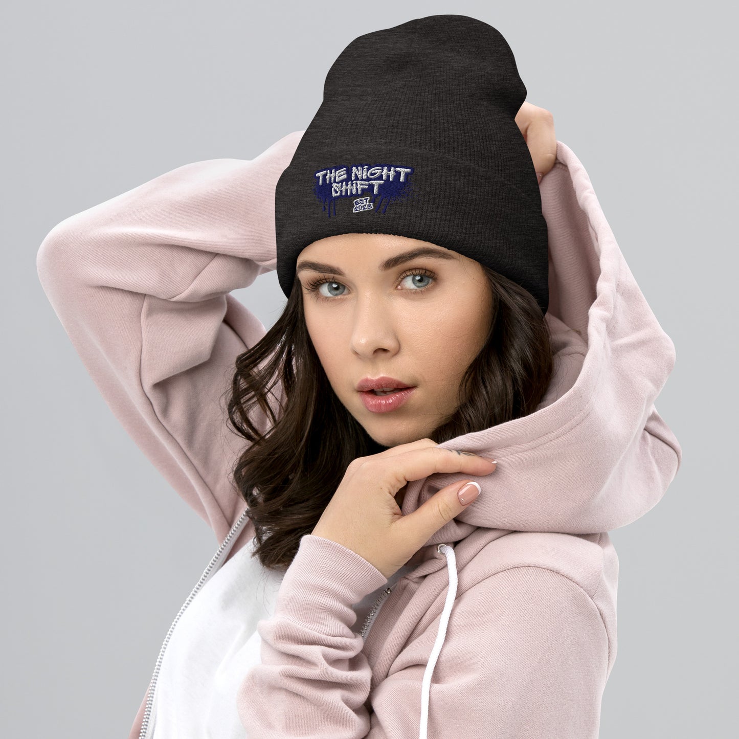 The Night Shift-Embroidered Cuffed Beanie The Night Shift Performance Street Gear by The Night Shift Automotive Apparel