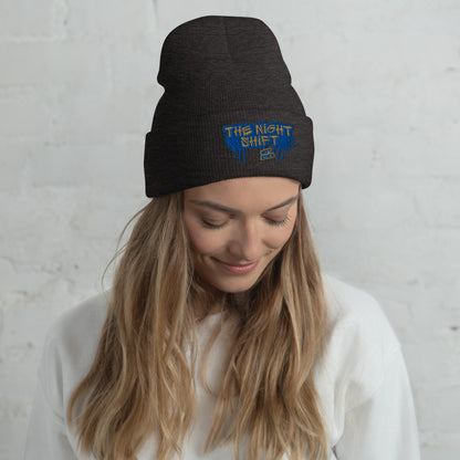 The Night Shift-Embroidered Cuffed Beanie Dark Grey The Night Shift Performance Street Gear by The Night Shift Automotive Apparel