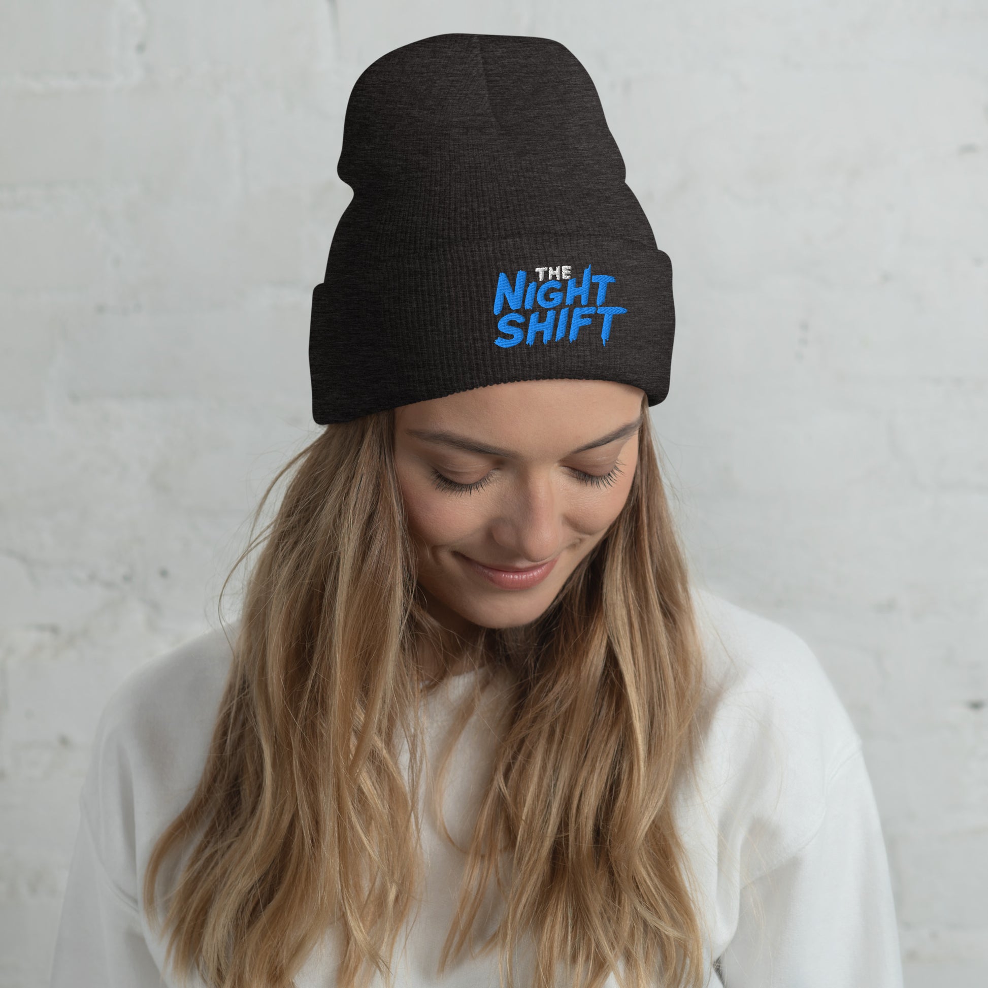 The Night Shift-Embroidered Cuffed Beanie Dark Grey The Night Shift Performance Street Gear by The Night Shift Automotive Apparel