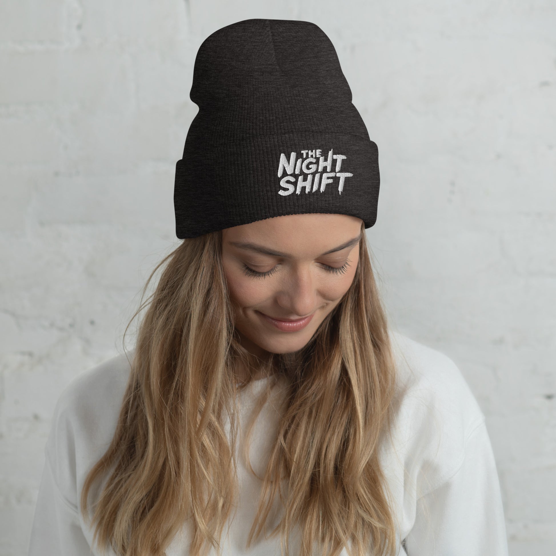The Night Shift-Embroidered Cuffed Beanie Dark Grey The Night Shift Performance Street Gear by The Night Shift Automotive Apparel