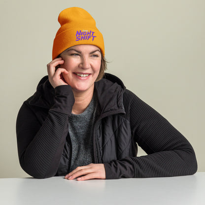 The Night Shift-Embroidered Cuffed Beanie The Night Shift Performance Street Gear by The Night Shift Automotive Apparel