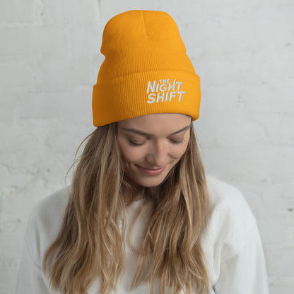 The Night Shift-Embroidered Cuffed Beanie Gold The Night Shift Performance Street Gear by The Night Shift Automotive Apparel