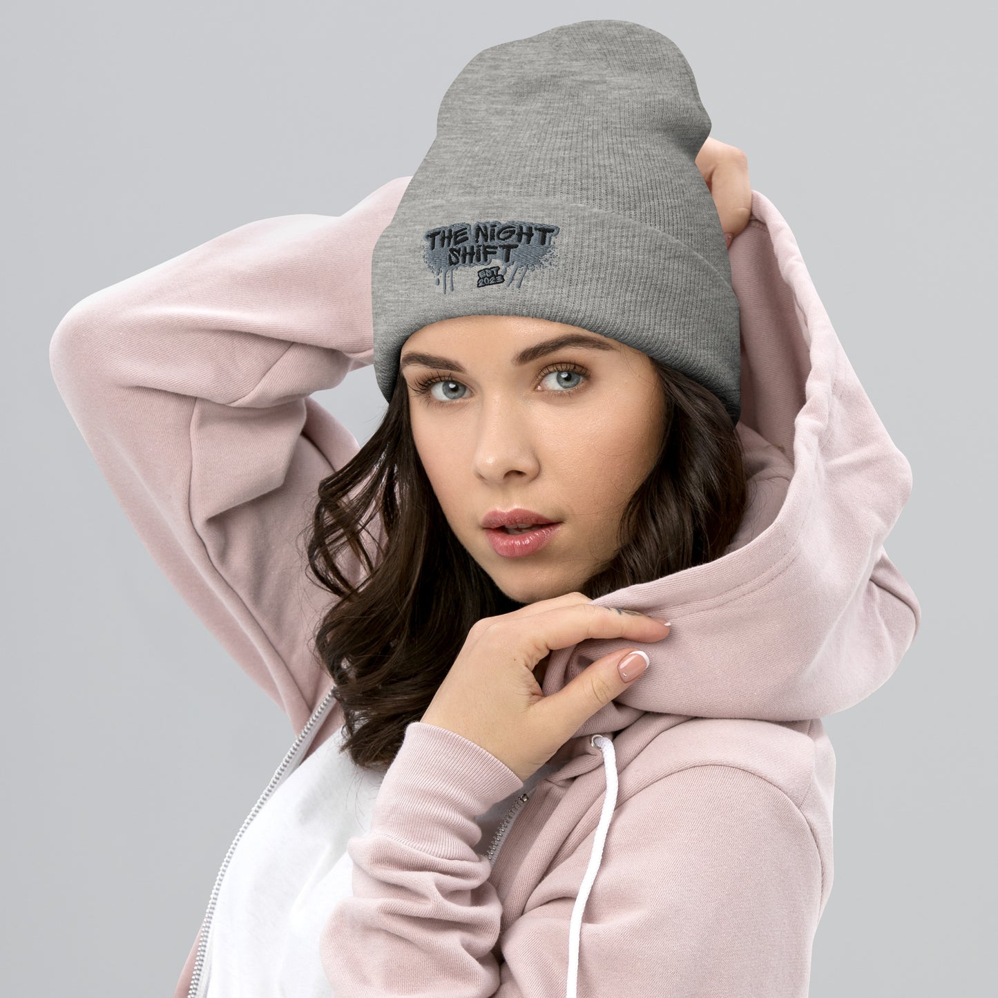 The Night Shift-Embroidered Cuffed Beanie The Night Shift Performance Street Gear by The Night Shift Automotive Apparel