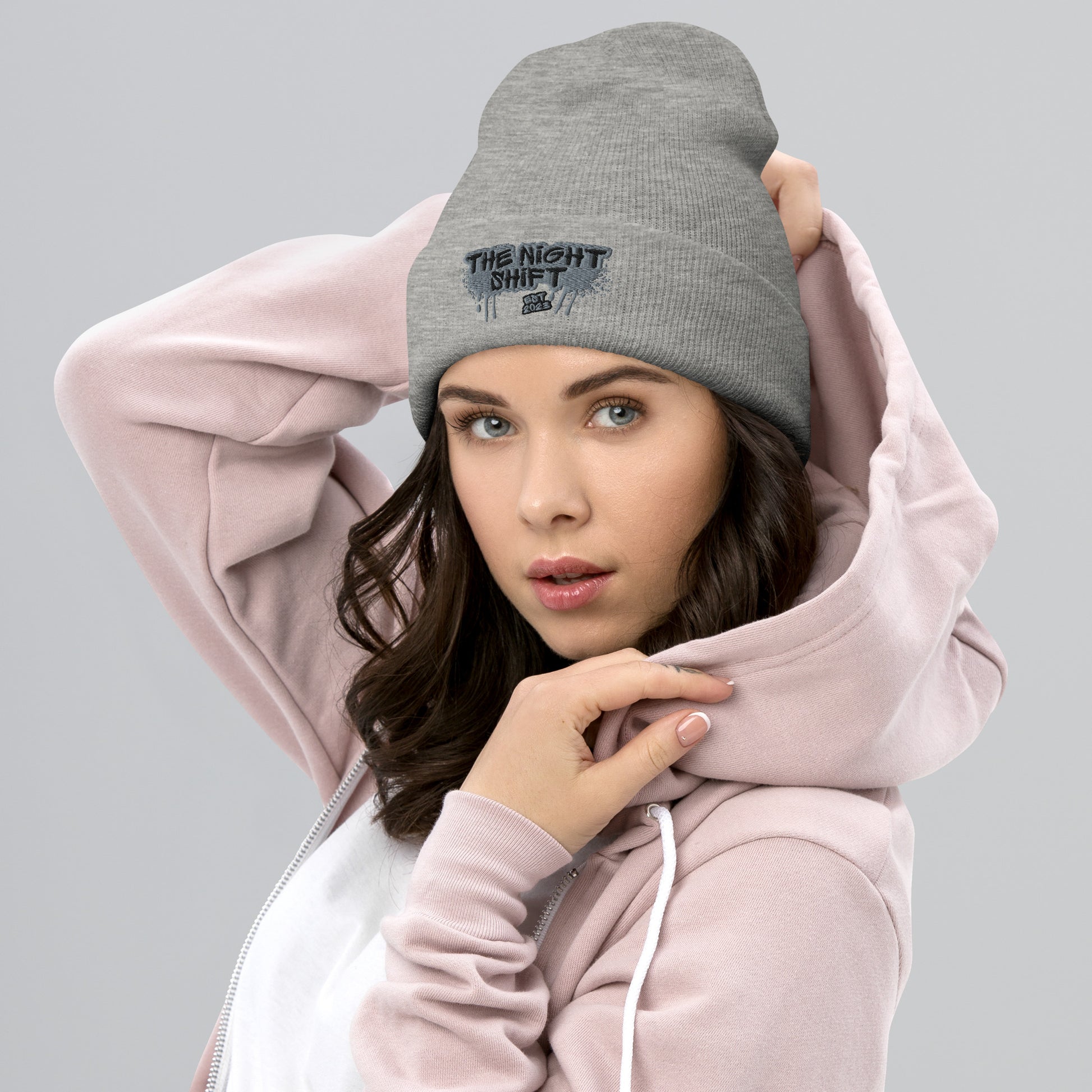 The Night Shift-Embroidered Cuffed Beanie The Night Shift Performance Street Gear by The Night Shift Automotive Apparel