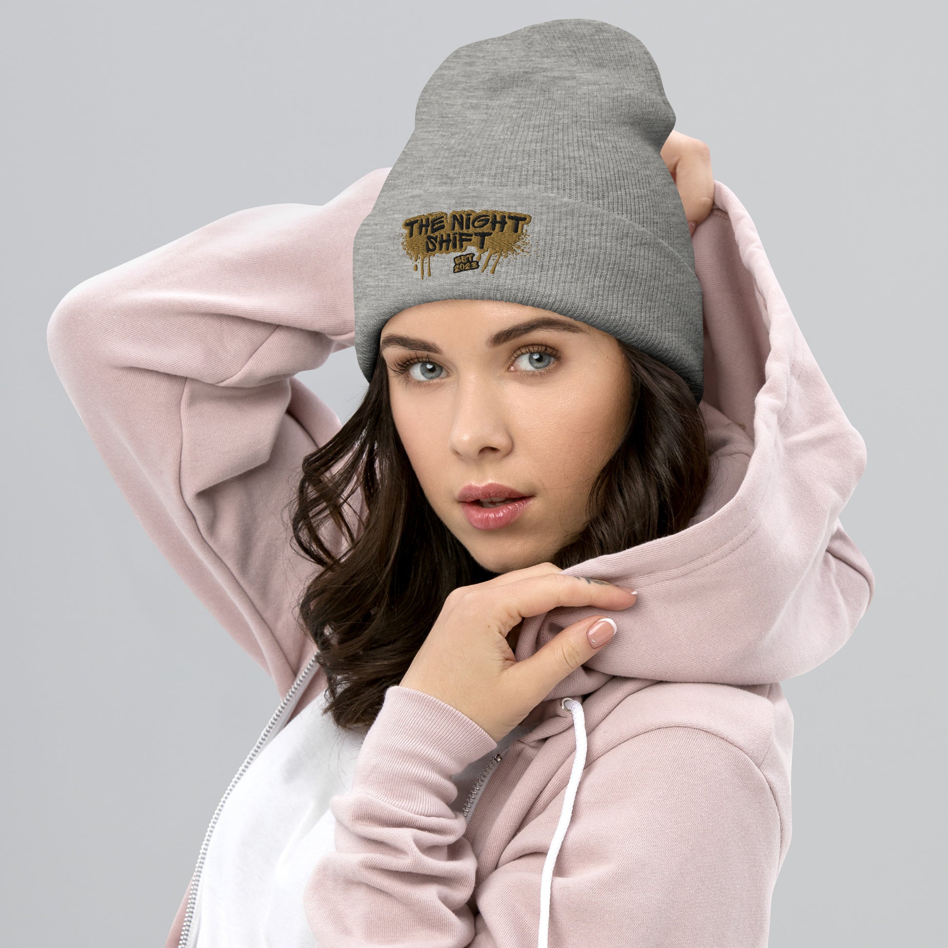 The Night Shift-Embroidered Cuffed Beanie The Night Shift Performance Street Gear by The Night Shift Automotive Apparel
