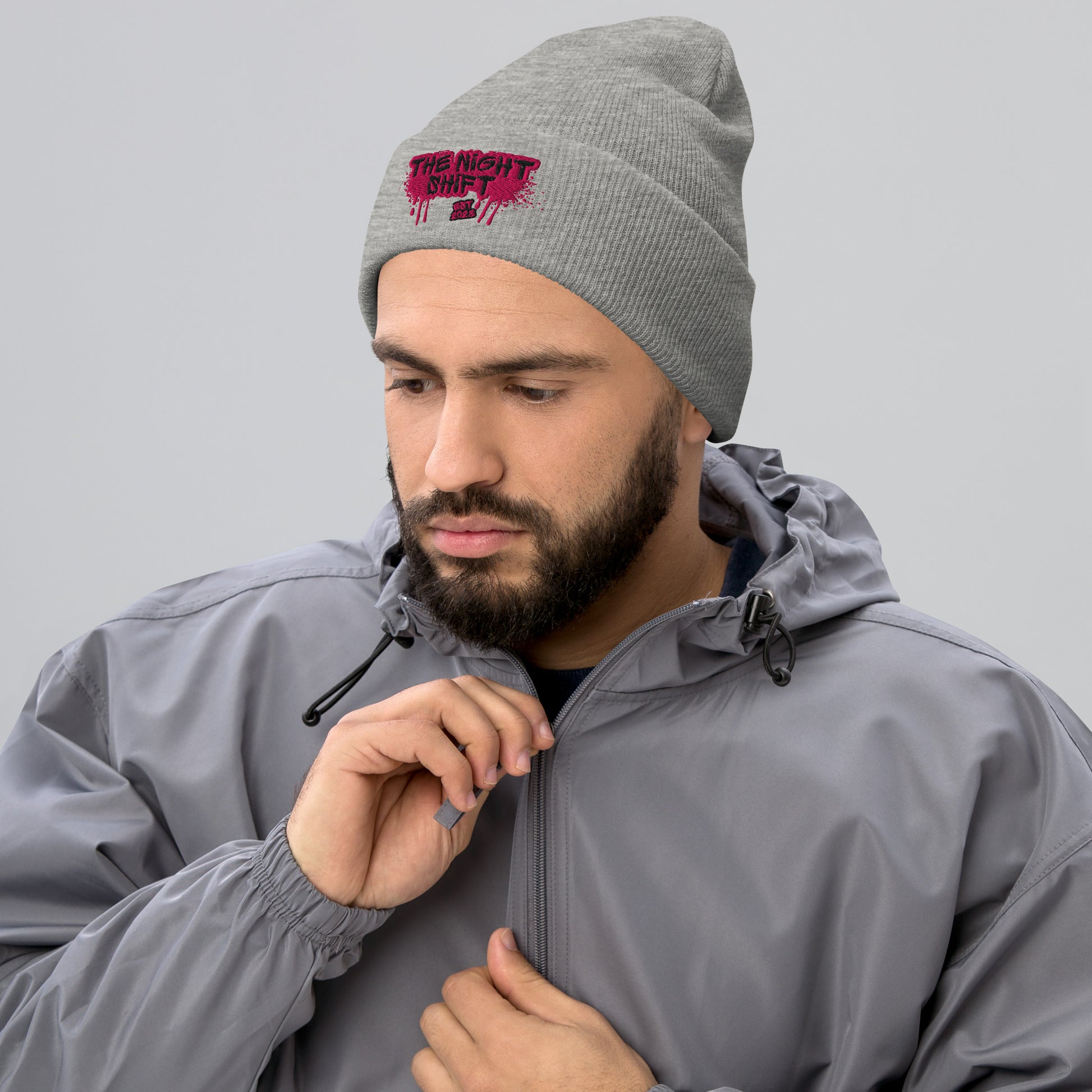 The Night Shift-Embroidered Cuffed Beanie The Night Shift Performance Street Gear by The Night Shift Automotive Apparel