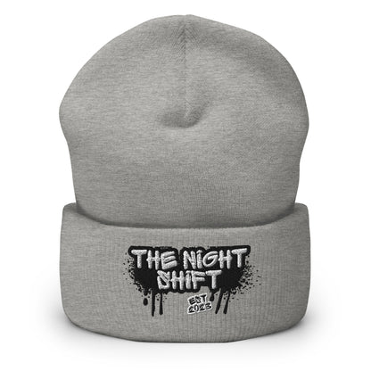 The Night Shift-Embroidered Cuffed Beanie The Night Shift Performance Street Gear by The Night Shift Automotive Apparel