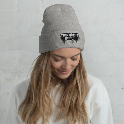 The Night Shift-Embroidered Cuffed Beanie Heather Grey The Night Shift Performance Street Gear by The Night Shift Automotive Apparel