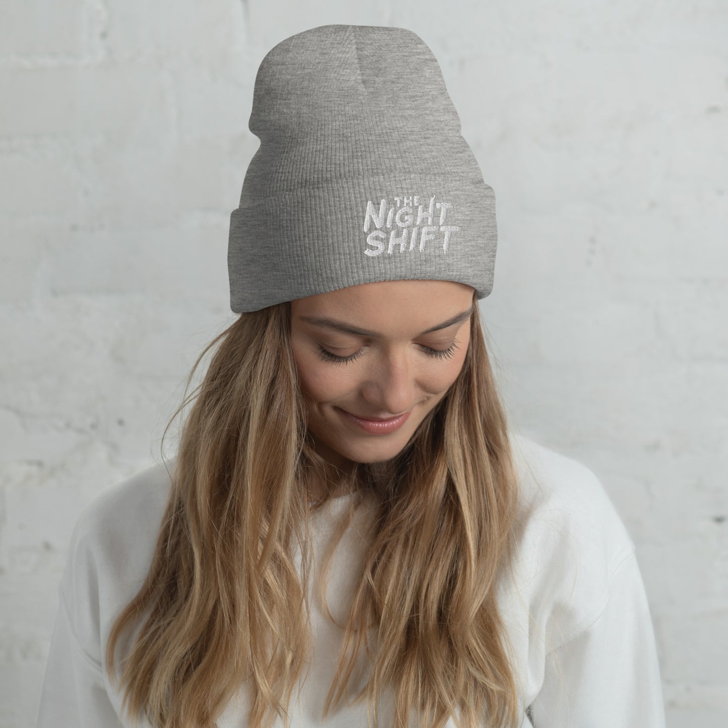 The Night Shift-Embroidered Cuffed Beanie Heather Grey The Night Shift Performance Street Gear by The Night Shift Automotive Apparel