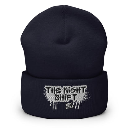 The Night Shift-Embroidered Cuffed Beanie The Night Shift Performance Street Gear by The Night Shift Automotive Apparel