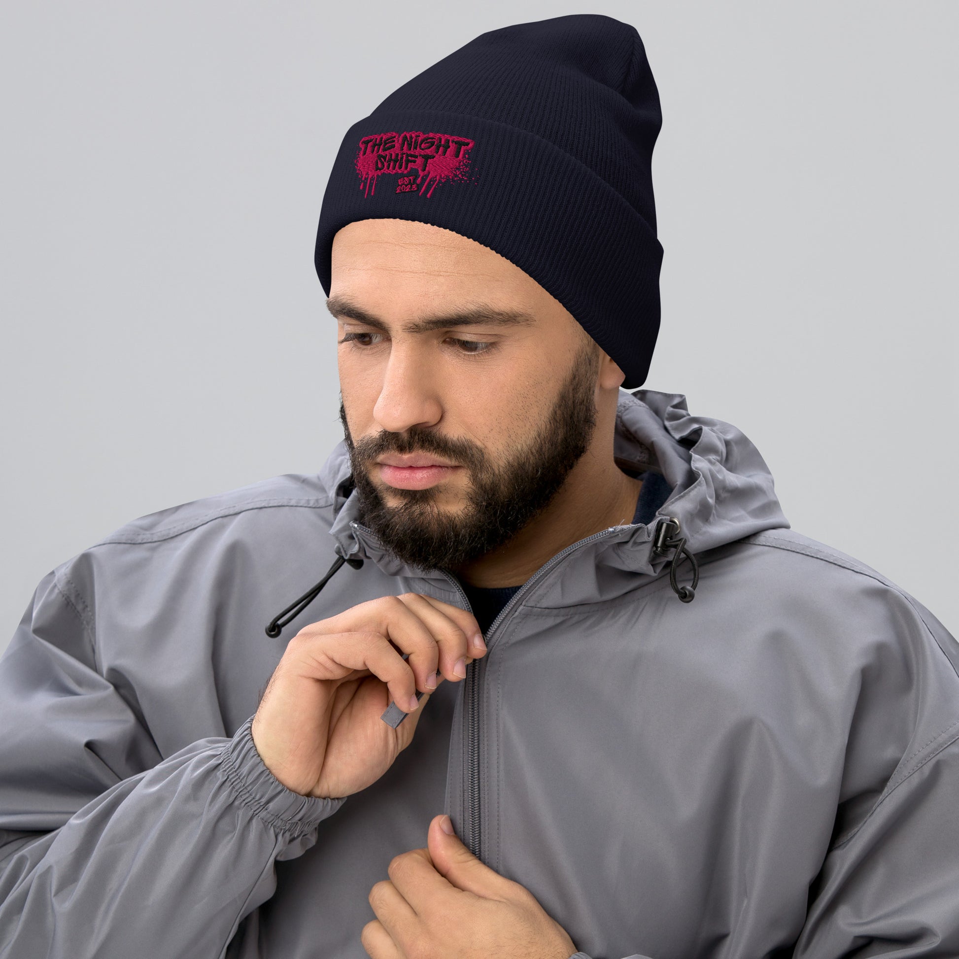 The Night Shift-Embroidered Cuffed Beanie The Night Shift Performance Street Gear by The Night Shift Automotive Apparel