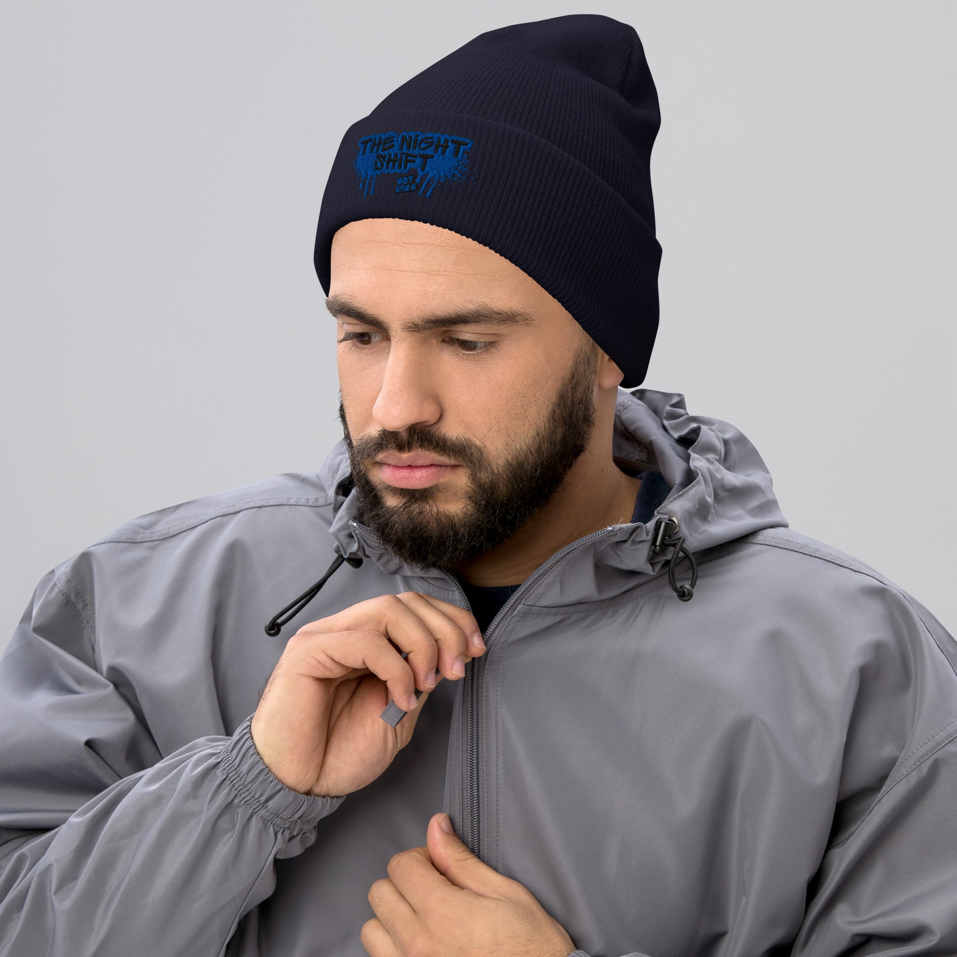 The Night Shift-Embroidered Cuffed Beanie The Night Shift Performance Street Gear by The Night Shift Automotive Apparel