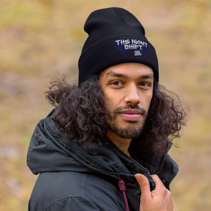 The Night Shift-Embroidered Cuffed Beanie The Night Shift Performance Street Gear by The Night Shift Automotive Apparel