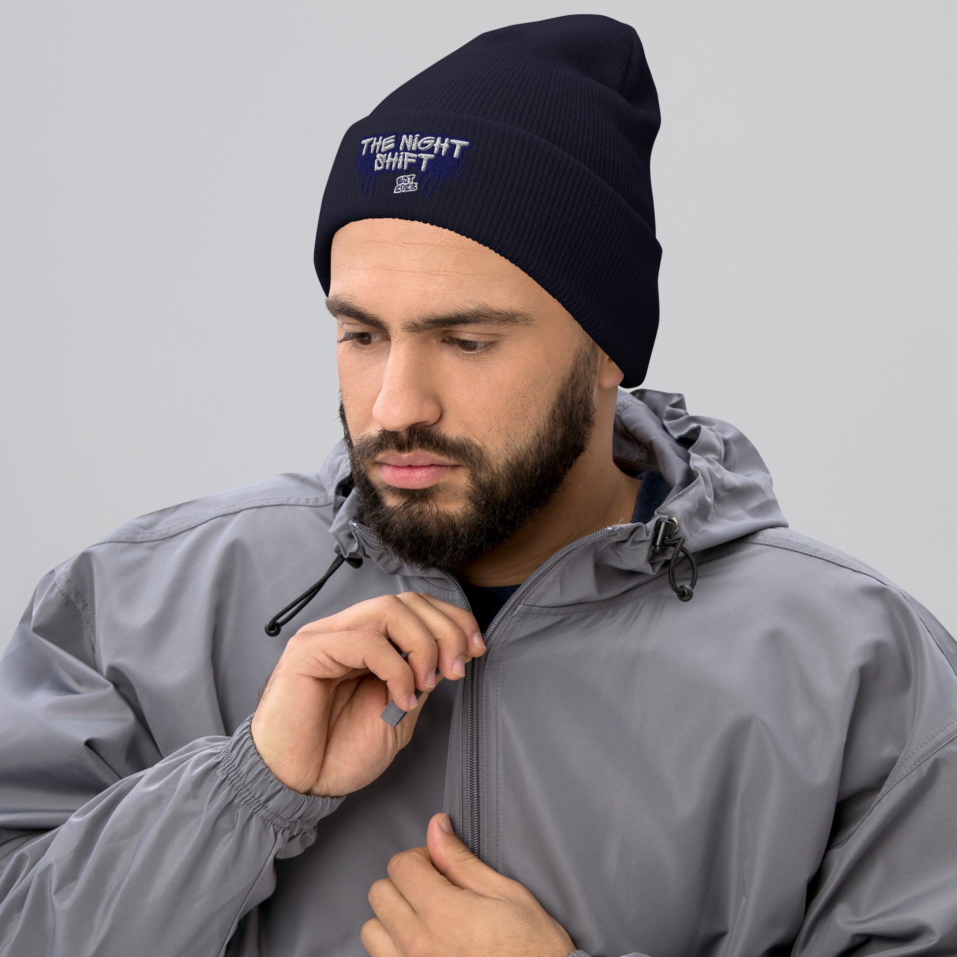 The Night Shift-Embroidered Cuffed Beanie The Night Shift Performance Street Gear by The Night Shift Automotive Apparel