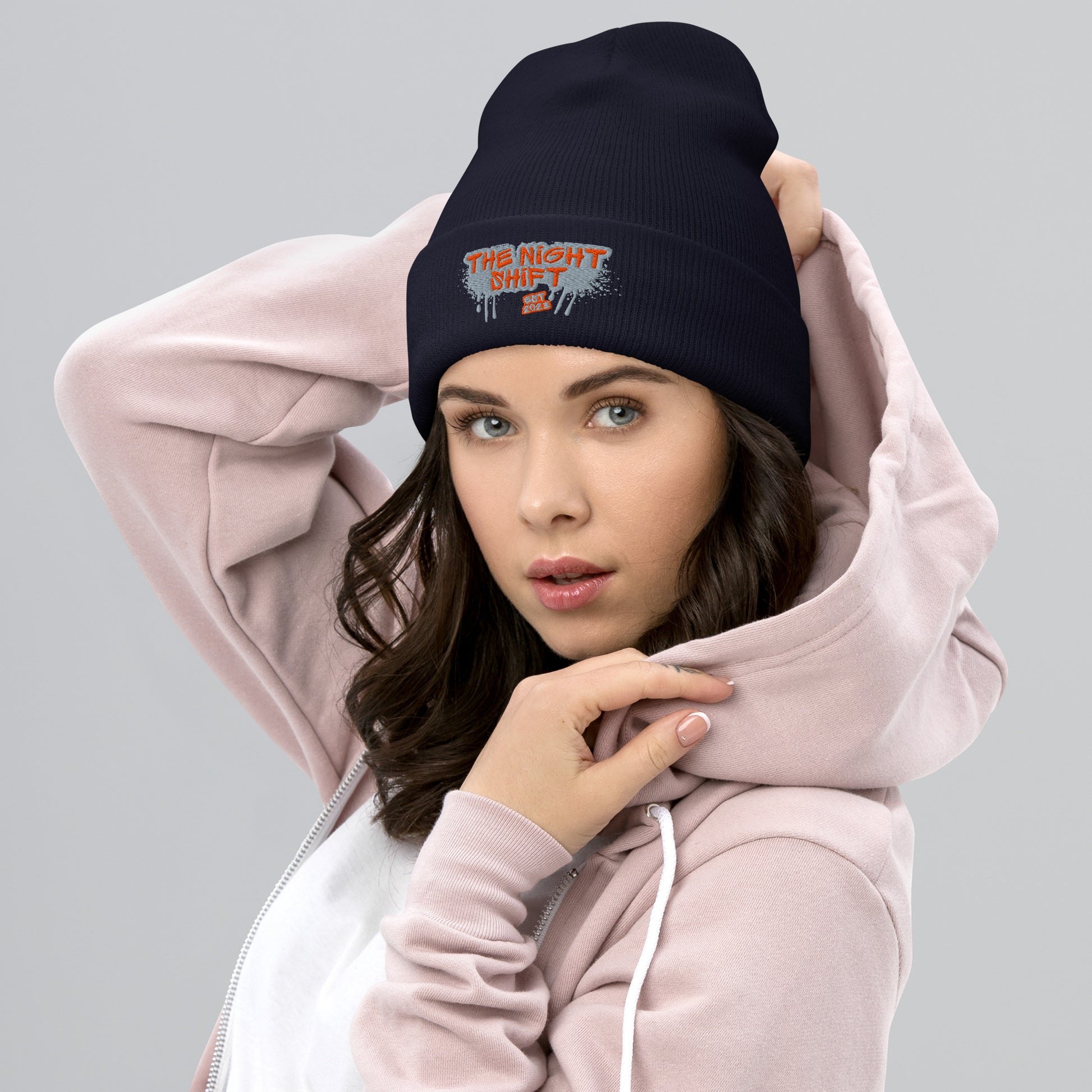 The Night Shift-Embroidered Cuffed Beanie The Night Shift Performance Street Gear by The Night Shift Automotive Apparel