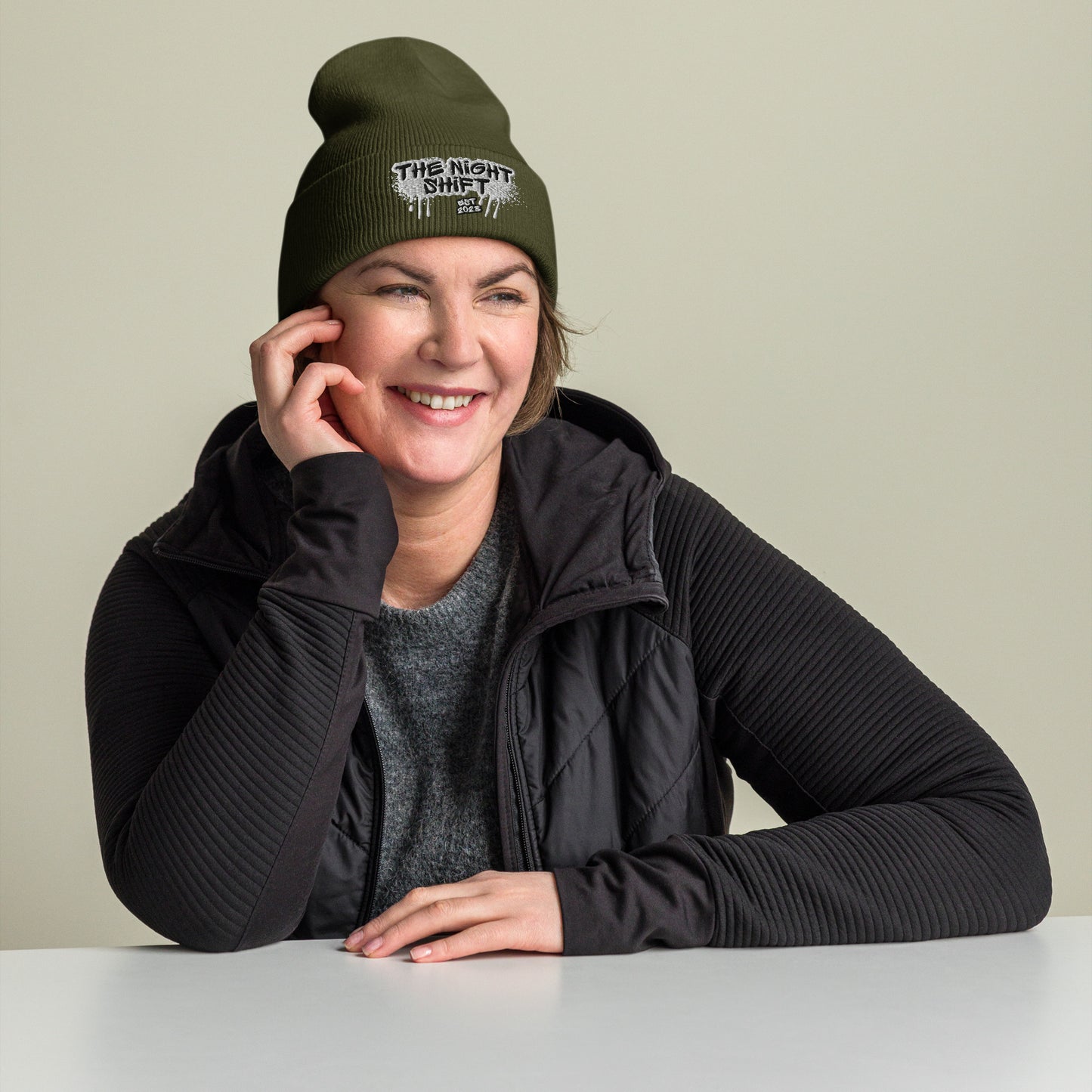 The Night Shift-Embroidered Cuffed Beanie The Night Shift Performance Street Gear by The Night Shift Automotive Apparel