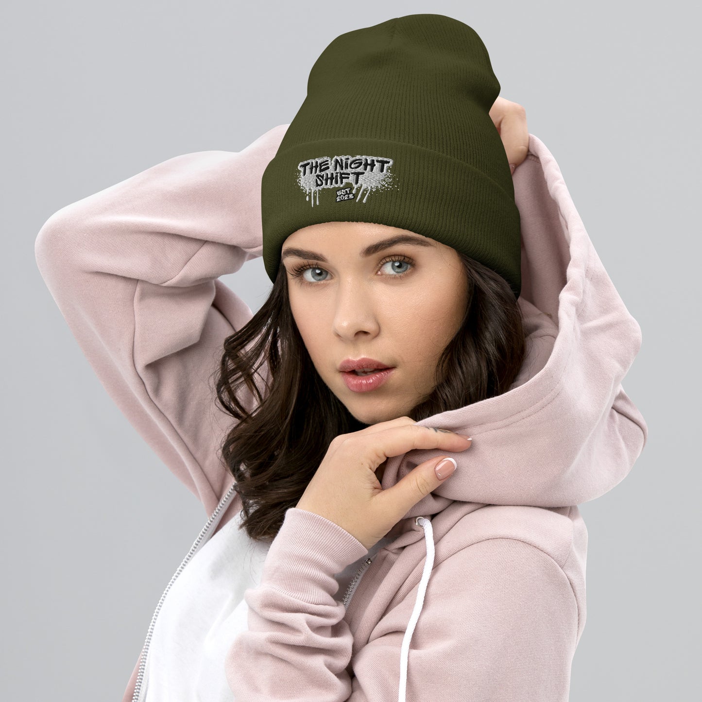 The Night Shift-Embroidered Cuffed Beanie The Night Shift Performance Street Gear by The Night Shift Automotive Apparel