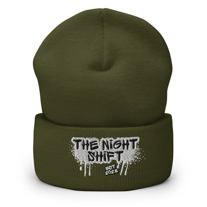 The Night Shift-Embroidered Cuffed Beanie The Night Shift Performance Street Gear by The Night Shift Automotive Apparel