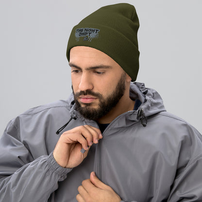 The Night Shift-Embroidered Cuffed Beanie The Night Shift Performance Street Gear by The Night Shift Automotive Apparel