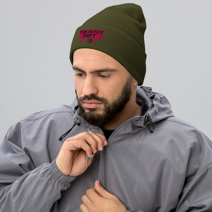 The Night Shift-Embroidered Cuffed Beanie The Night Shift Performance Street Gear by The Night Shift Automotive Apparel
