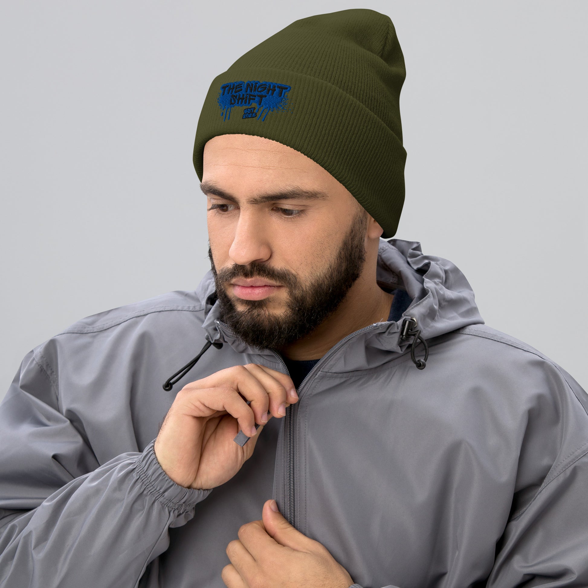 The Night Shift-Embroidered Cuffed Beanie The Night Shift Performance Street Gear by The Night Shift Automotive Apparel