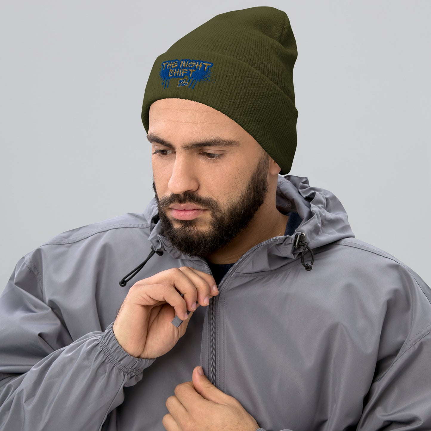 The Night Shift-Embroidered Cuffed Beanie The Night Shift Performance Street Gear by The Night Shift Automotive Apparel