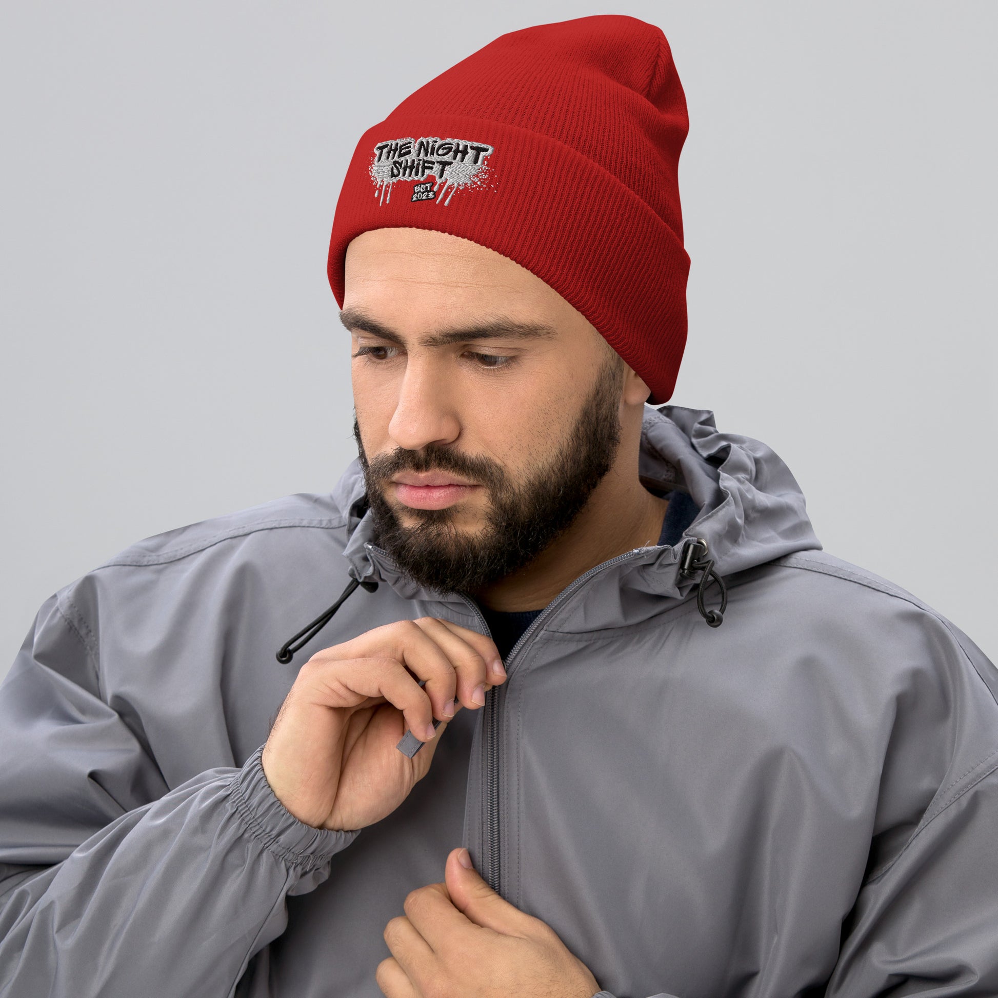 The Night Shift-Embroidered Cuffed Beanie The Night Shift Performance Street Gear by The Night Shift Automotive Apparel