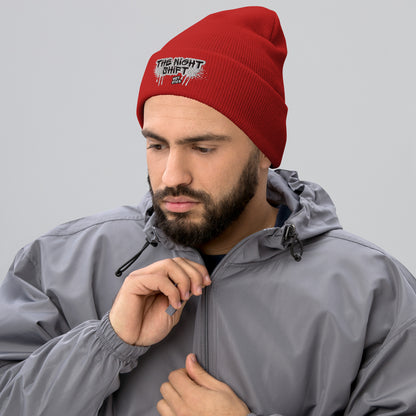 The Night Shift-Embroidered Cuffed Beanie The Night Shift Performance Street Gear by The Night Shift Automotive Apparel