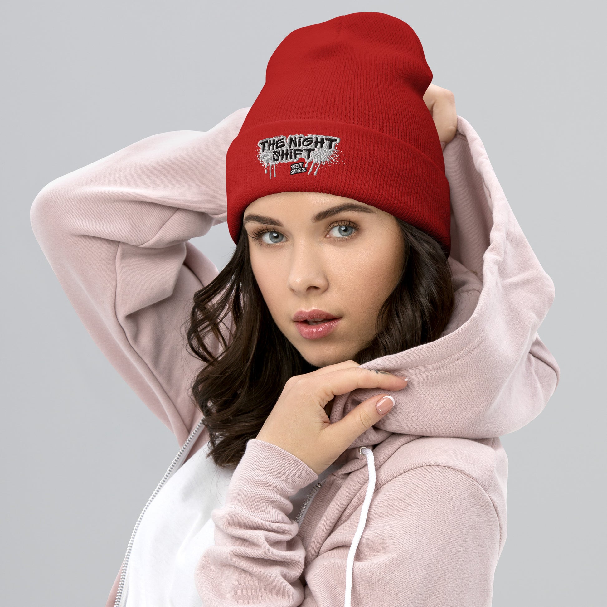 The Night Shift-Embroidered Cuffed Beanie The Night Shift Performance Street Gear by The Night Shift Automotive Apparel