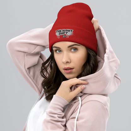 The Night Shift-Embroidered Cuffed Beanie The Night Shift Performance Street Gear by The Night Shift Automotive Apparel