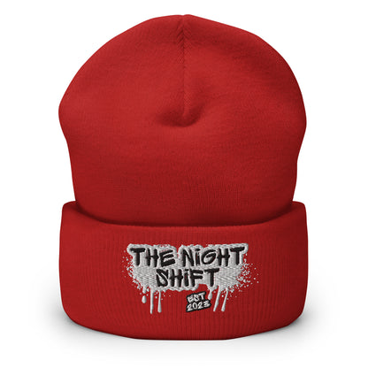 The Night Shift-Embroidered Cuffed Beanie The Night Shift Performance Street Gear by The Night Shift Automotive Apparel