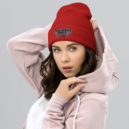 The Night Shift-Embroidered Cuffed Beanie The Night Shift Performance Street Gear by The Night Shift Automotive Apparel