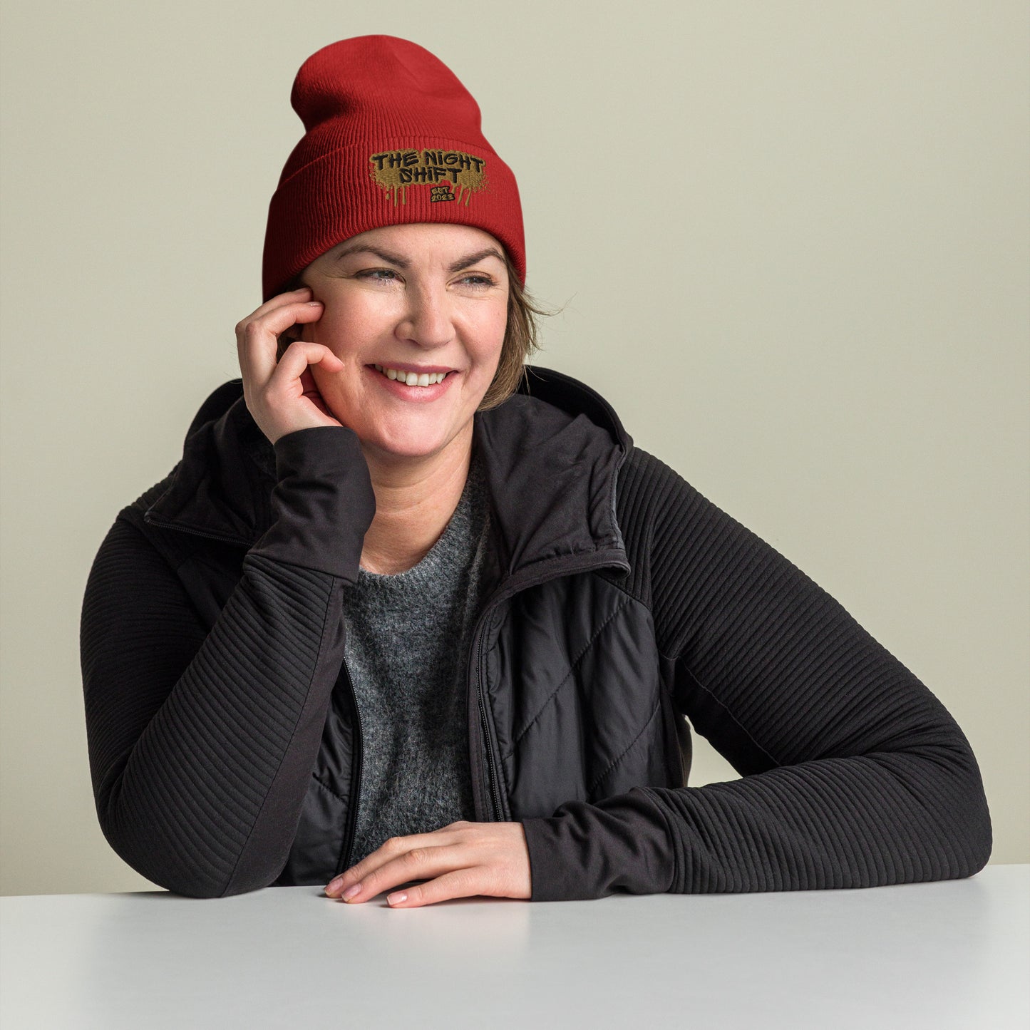 The Night Shift-Embroidered Cuffed Beanie The Night Shift Performance Street Gear by The Night Shift Automotive Apparel