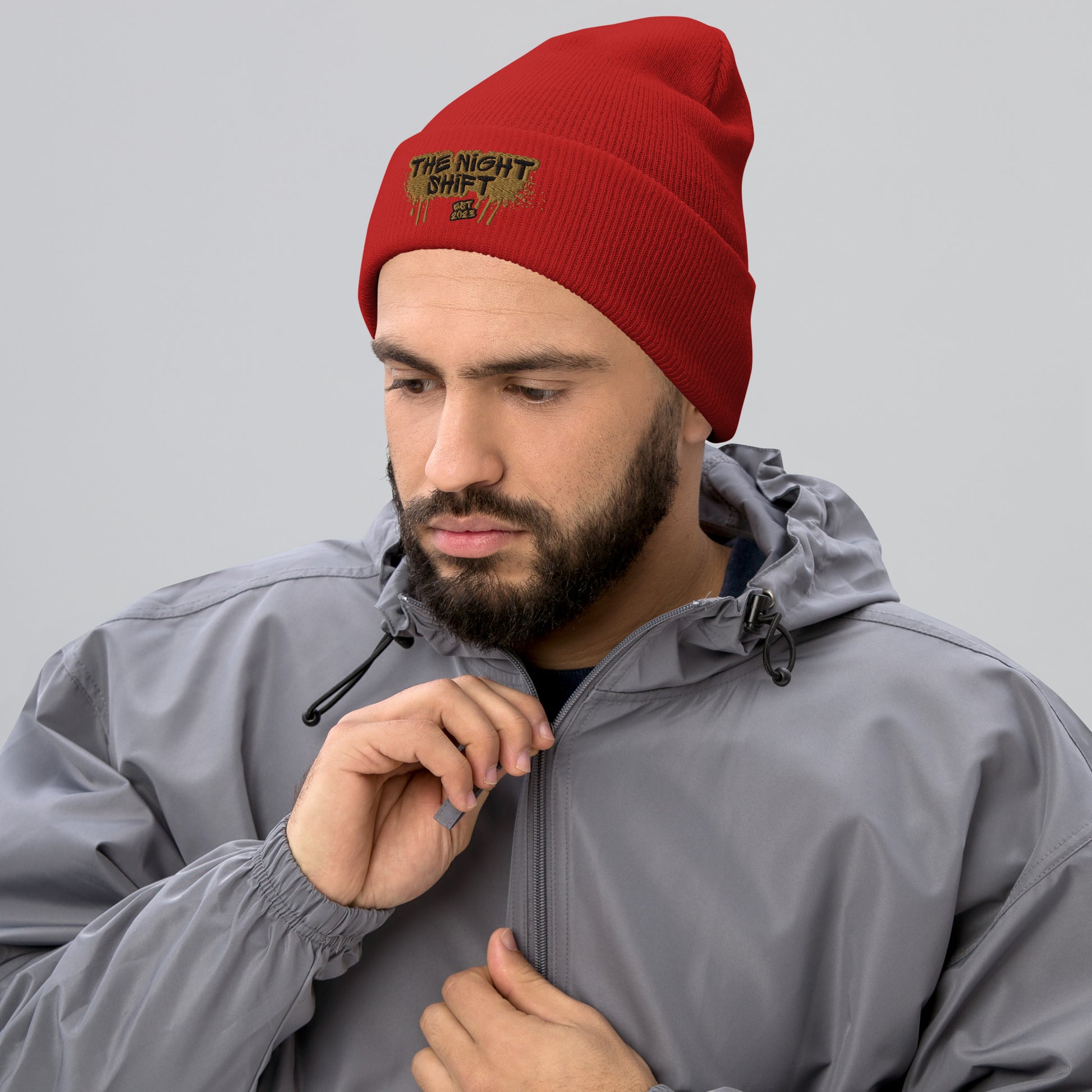 The Night Shift-Embroidered Cuffed Beanie The Night Shift Performance Street Gear by The Night Shift Automotive Apparel
