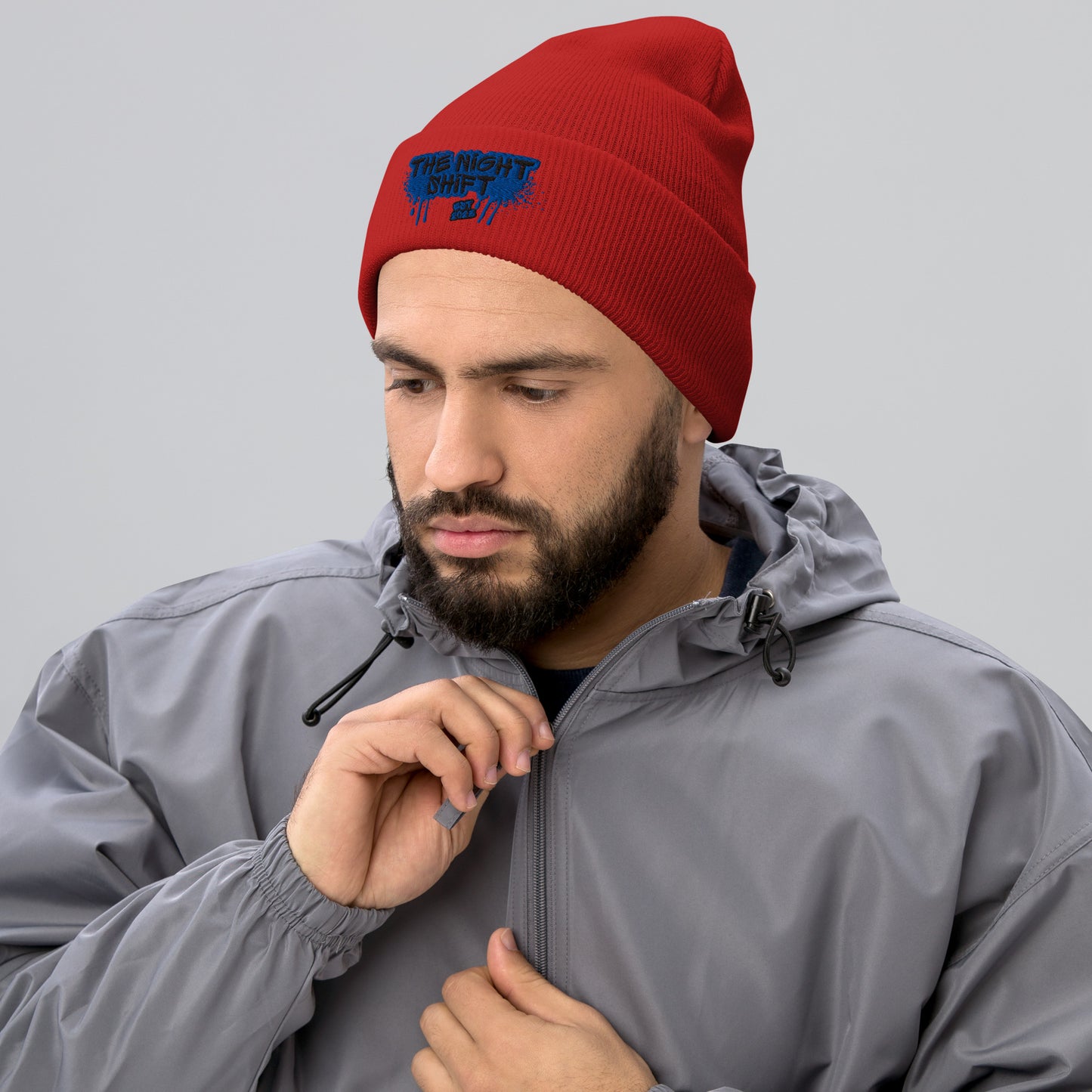 The Night Shift-Embroidered Cuffed Beanie The Night Shift Performance Street Gear by The Night Shift Automotive Apparel