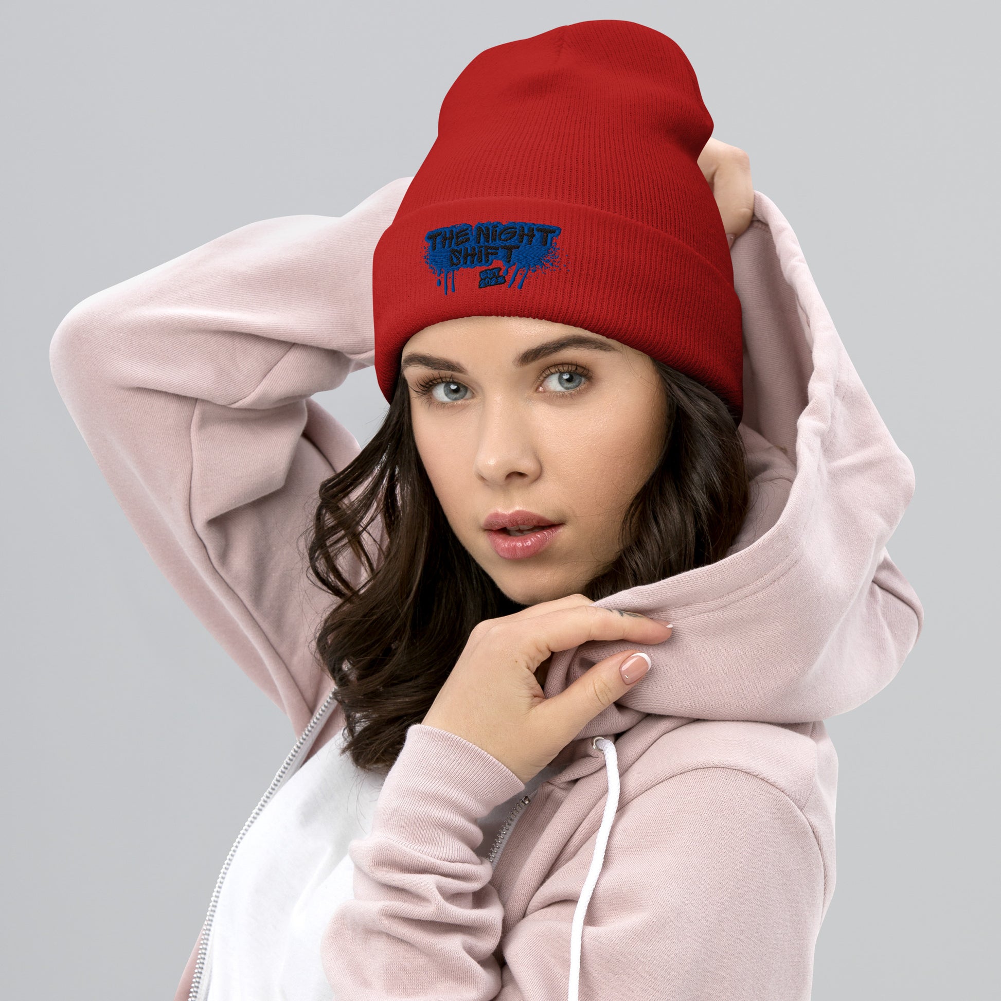 The Night Shift-Embroidered Cuffed Beanie The Night Shift Performance Street Gear by The Night Shift Automotive Apparel