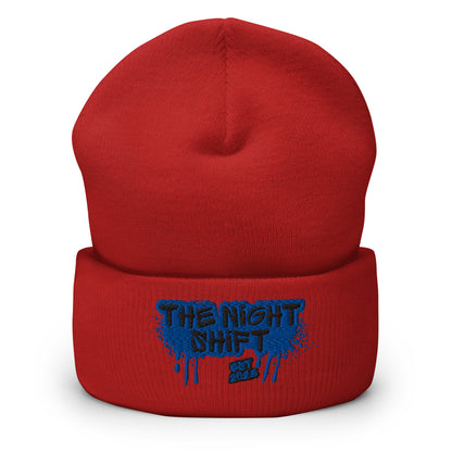 The Night Shift-Embroidered Cuffed Beanie The Night Shift Performance Street Gear by The Night Shift Automotive Apparel