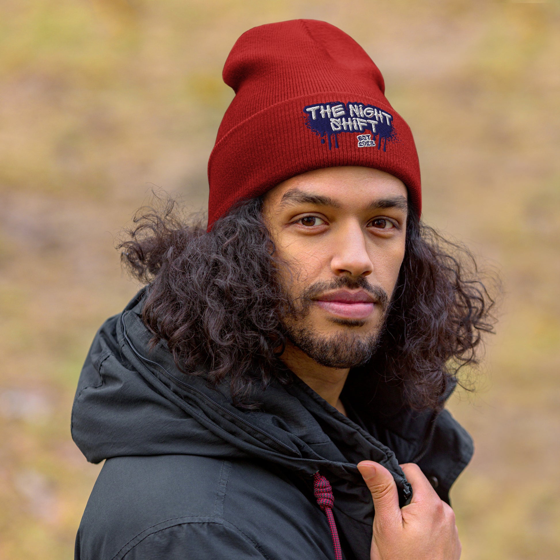 The Night Shift-Embroidered Cuffed Beanie The Night Shift Performance Street Gear by The Night Shift Automotive Apparel