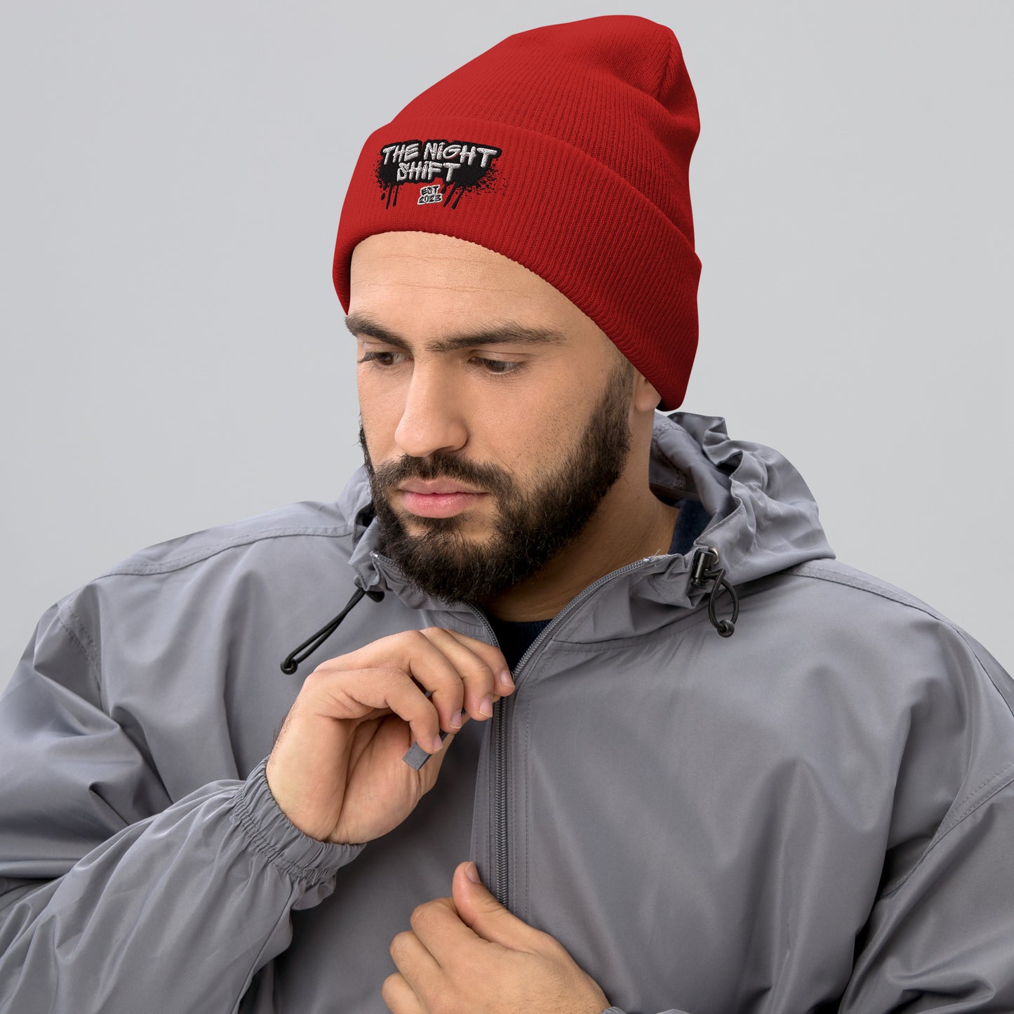 The Night Shift-Embroidered Cuffed Beanie The Night Shift Performance Street Gear by The Night Shift Automotive Apparel