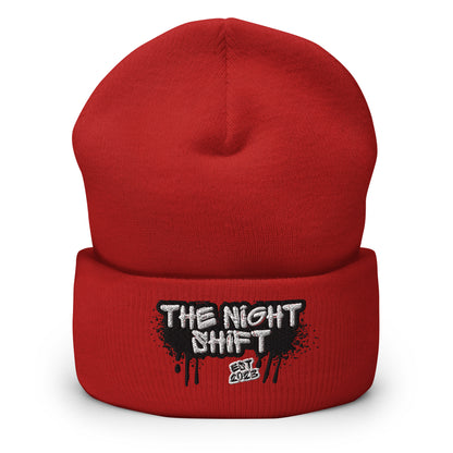 The Night Shift-Embroidered Cuffed Beanie The Night Shift Performance Street Gear by The Night Shift Automotive Apparel