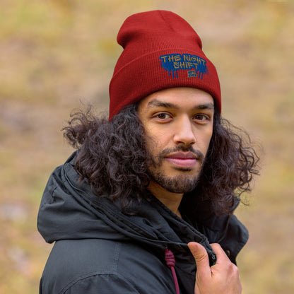 The Night Shift-Embroidered Cuffed Beanie The Night Shift Performance Street Gear by The Night Shift Automotive Apparel