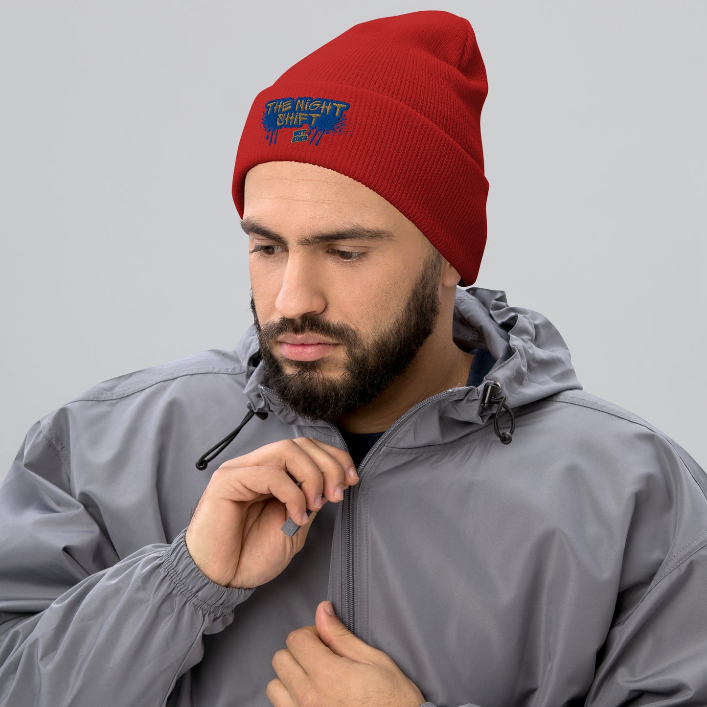 The Night Shift-Embroidered Cuffed Beanie The Night Shift Performance Street Gear by The Night Shift Automotive Apparel
