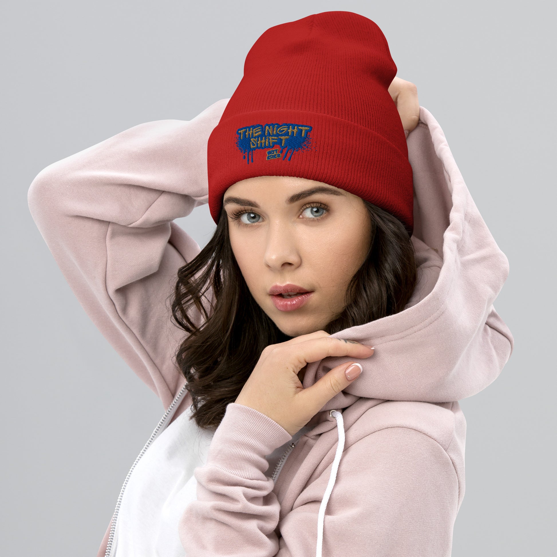 The Night Shift-Embroidered Cuffed Beanie The Night Shift Performance Street Gear by The Night Shift Automotive Apparel