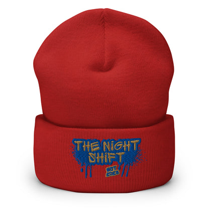 The Night Shift-Embroidered Cuffed Beanie The Night Shift Performance Street Gear by The Night Shift Automotive Apparel