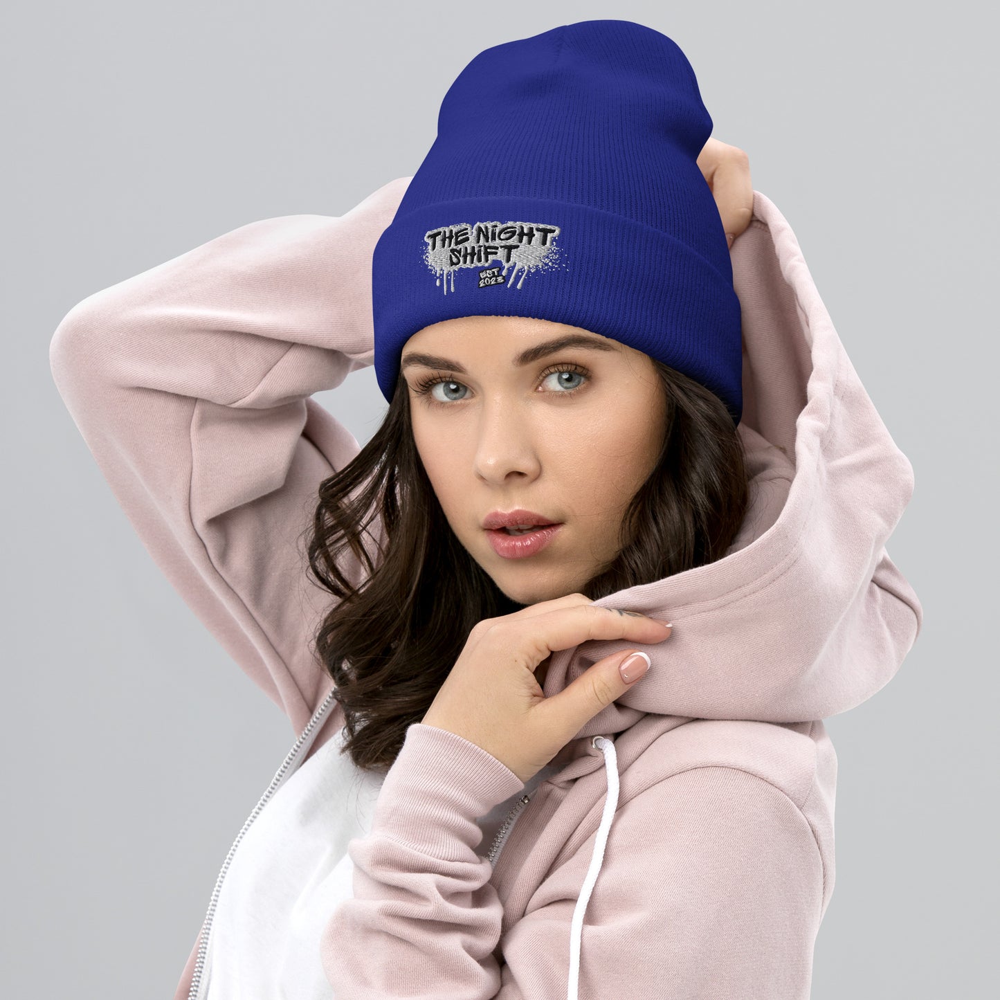 The Night Shift-Embroidered Cuffed Beanie The Night Shift Performance Street Gear by The Night Shift Automotive Apparel