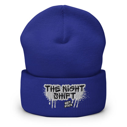 The Night Shift-Embroidered Cuffed Beanie The Night Shift Performance Street Gear by The Night Shift Automotive Apparel