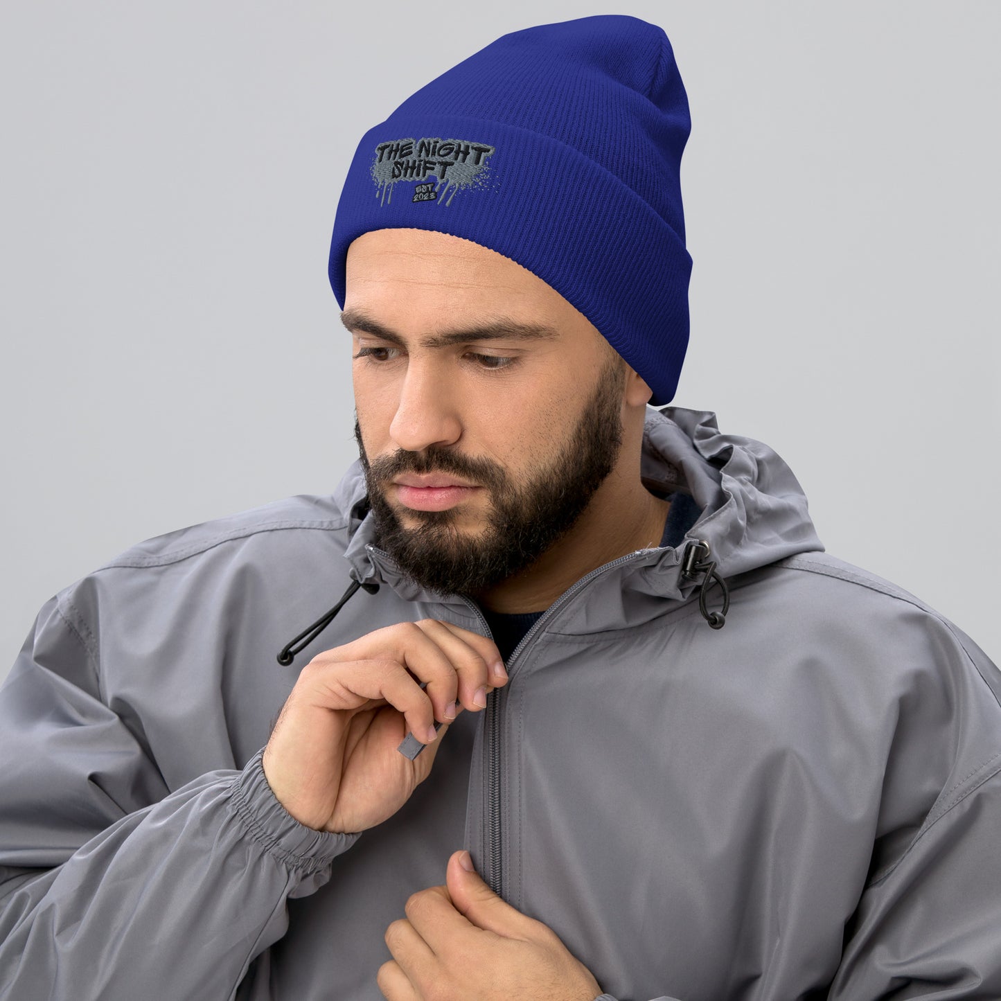 The Night Shift-Embroidered Cuffed Beanie The Night Shift Performance Street Gear by The Night Shift Automotive Apparel